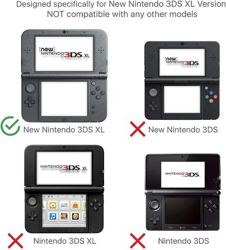 حافظة VSEER New 3DS XL مع واقي شاشة، حافظة صلبة شفافة مع فيلم PET مرن ورقيق عالي الدقة لجهاز 3DS XL/LL 2015 الجديد in Kuwait