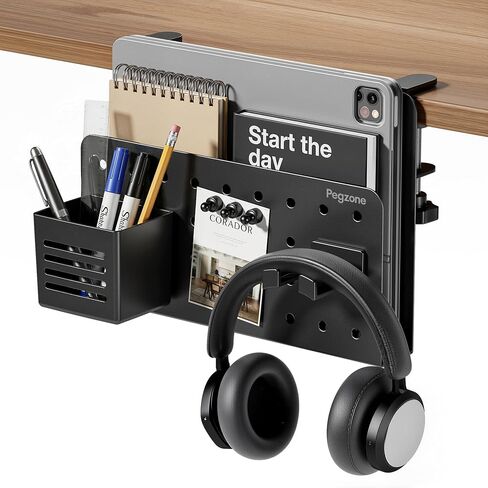 Under Desk Storage Organizer, Laptop Holder for 0.4"-2.2" Desk Edge, Black in Kuwait