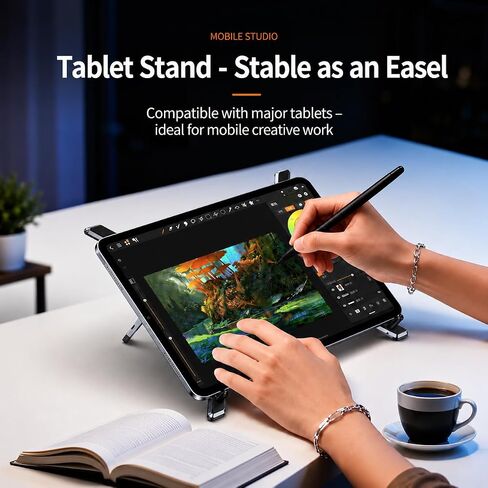 4-in-1 Adjustable Laptop Stand for desk with Magnetic Phone Holder & Camera Tripod, Foldable Aluminum Stand for Laptop, Tablet, Camera, Portable Ergonomic Desk Setup for Travel & Remote Work(Gun Gray) in Saudi Arabia