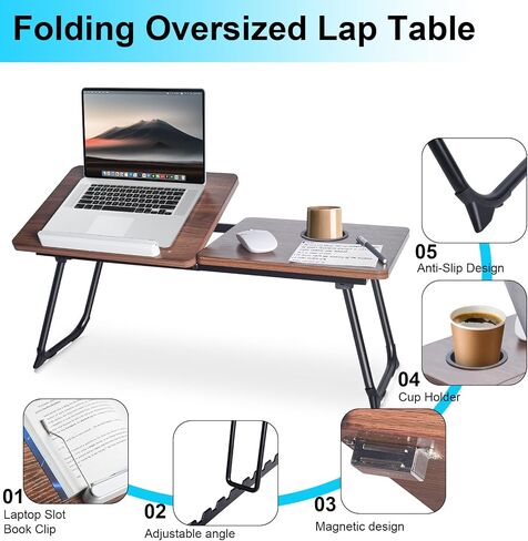 XXL 28.6" Extra Large Laptop Stand - Foldable Lap Desk Bed Tray Table in Kuwait