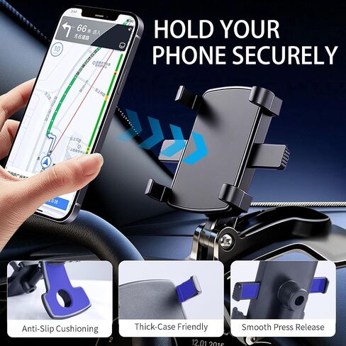 YUHENG Car Phone Holder Clip on Dashboard, 360° Rotating Car Phone Mount in Kuwait