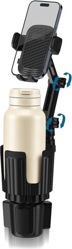 SAGRUILA 2-in-1 Cup Holder Phone Mount, 360° Adjustable Phone Cup Holder for Car, Quick-Install Cup Holder Expander, Fits Most 4-7" Smartphones and 20-32 oz Water Bottles in Kuwait