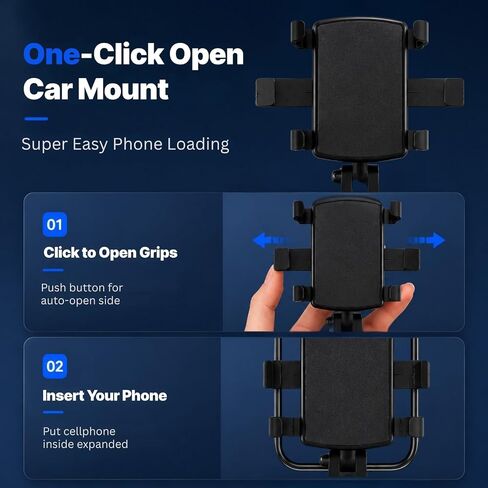 YUHENG Car Phone Holder Clip on Dashboard, 360° Rotating Car Phone Mount in Kuwait