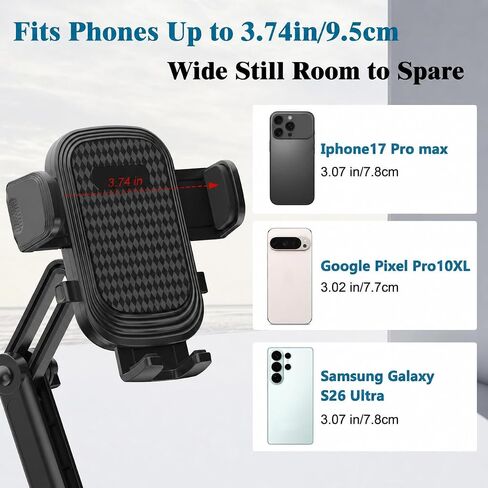 SAGRUILA 2-in-1 Cup Holder Phone Mount, 360° Adjustable Phone Cup Holder for Car, Quick-Install Cup Holder Expander, Fits Most 4-7" Smartphones and 20-32 oz Water Bottles in Kuwait
