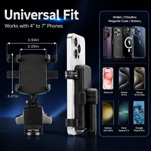 YUHENG Car Phone Holder Clip on Dashboard, 360° Rotating Car Phone Mount in Kuwait