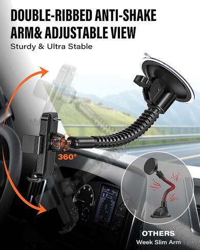 A2C Heavy Duty Truck Phone Mount, 10" Metal Long Arm Windshield Phone Mount in Kuwait