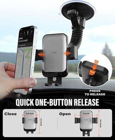 A2C Heavy Duty Truck Phone Mount, 10" Metal Long Arm Windshield Phone Mount in Kuwait