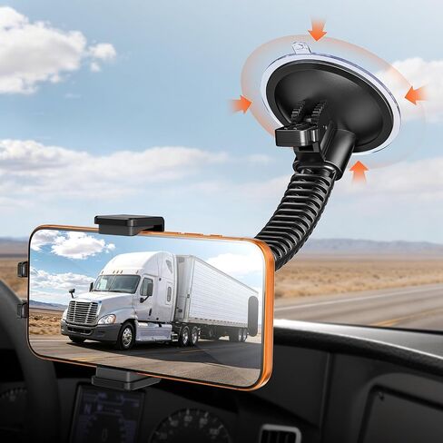 A2C Heavy Duty Truck Phone Mount, 10" Metal Long Arm Windshield Phone Mount in Kuwait