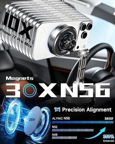 25W for Magsafe Car Mount Charger, Vacuum Magnetic Wireless Car Charger in Kuwait