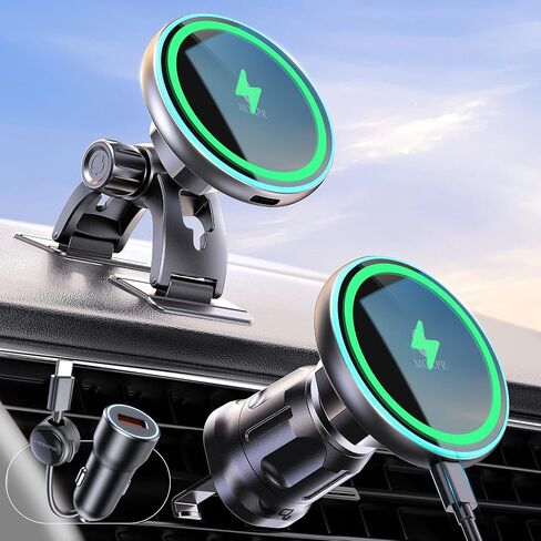 for iPhone Magsafe Car Mount Charger Vent-LED Wireless Car Charger in Kuwait