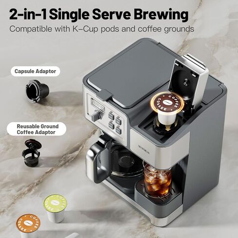 2-Way 12-Cup Programmable Brewer Coffee Maker (Silver) in Kuwait