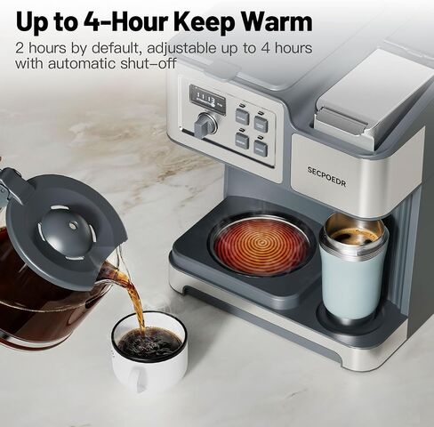 2-Way 12-Cup Programmable Brewer Coffee Maker (Silver) in Kuwait