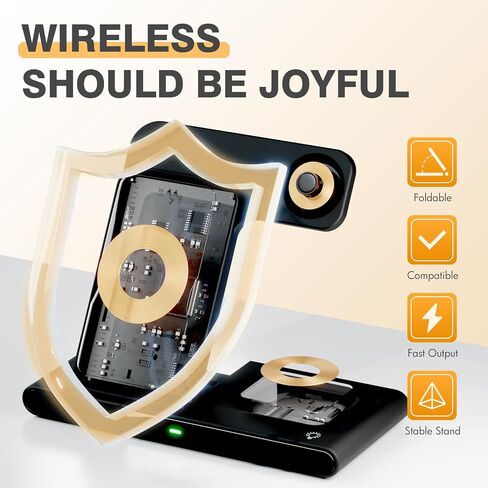 Wireless Charger Fast Charging Station 3 in 1 Charger Stand Travel in Kuwait