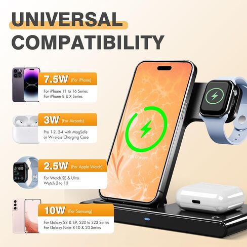 Wireless Charger Fast Charging Station 3 in 1 Charger Stand Travel in Kuwait
