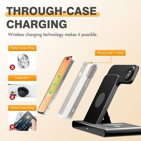 Wireless Charger Fast Charging Station 3 in 1 Charger Stand Travel in Kuwait