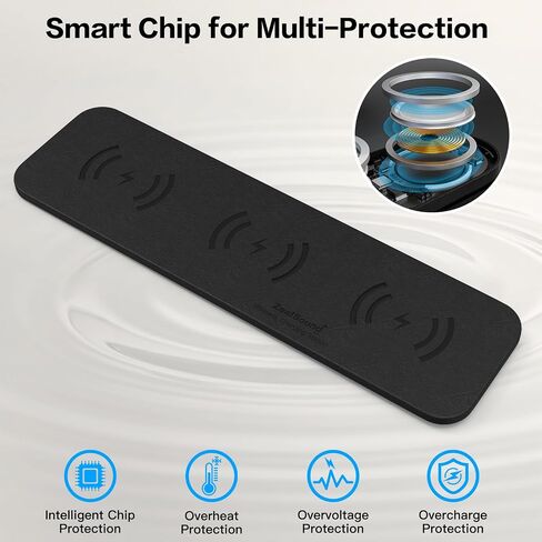 ZealSound Wireless Charging Pad, 3-in-1 Fast Wireless Charger with 36W Adapter for iPhone 17/16/15, Samsung Galaxy, AirPods & Galaxy Buds, Ultra-Slim PU Leather Charging Station for Home Office Travel in Kuwait