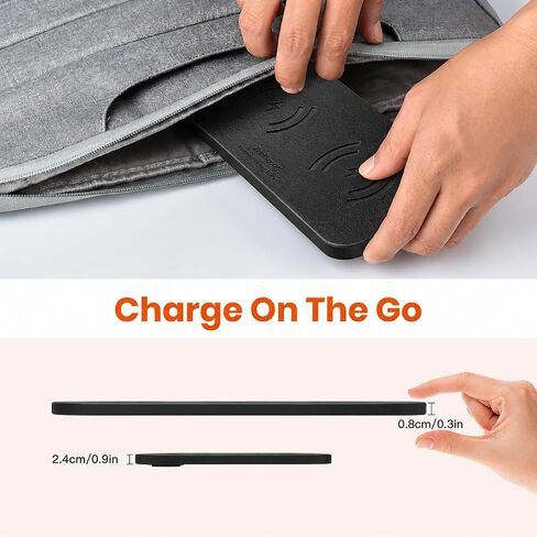 ZealSound Wireless Charging Pad, 3-in-1 Fast Wireless Charger with 36W Adapter for iPhone 17/16/15, Samsung Galaxy, AirPods & Galaxy Buds, Ultra-Slim PU Leather Charging Station for Home Office Travel in Kuwait