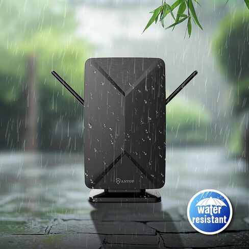 ANTOP AT-406BV Flat Panel Mini Big Boy Indoor and Outdoor Smartpass Amplified HDTV Antenna with High Gain and Built-in 4G LTE Filter – Up to 80 Miles Long Range in Kuwait