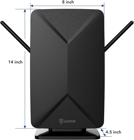 ANTOP AT-406BV Flat Panel Mini Big Boy Indoor and Outdoor Smartpass Amplified HDTV Antenna with High Gain and Built-in 4G LTE Filter – Up to 80 Miles Long Range in Kuwait