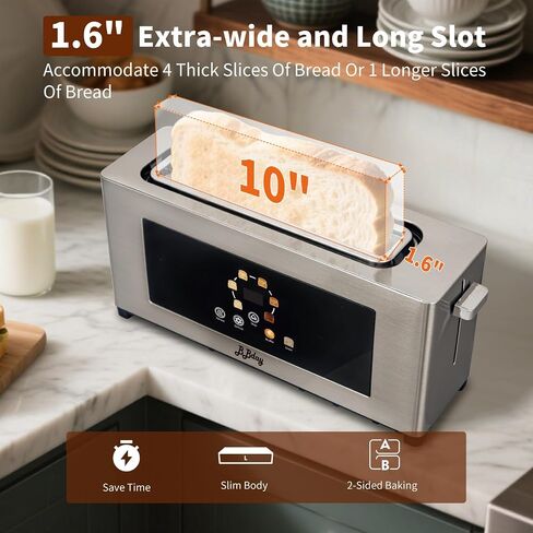 2 Slice Toaster with Touchscreen, Extra Wide Slot, 6 Shade Settings in Kuwait