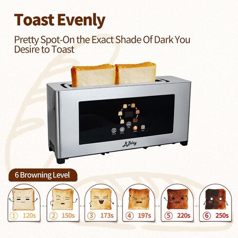 2 Slice Toaster with Touchscreen, Extra Wide Slot, 6 Shade Settings in Kuwait