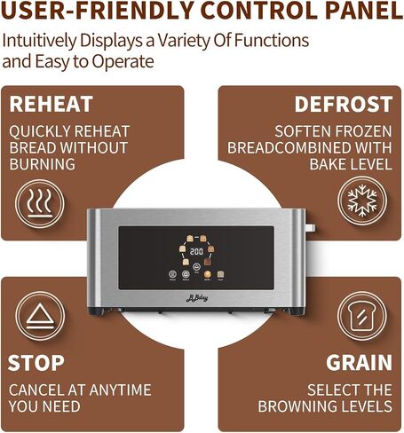 2 Slice Toaster with Touchscreen, Extra Wide Slot, 6 Shade Settings in Kuwait