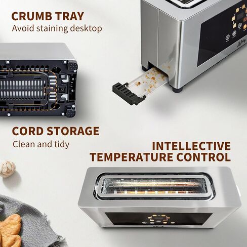 2 Slice Toaster with Touchscreen, Extra Wide Slot, 6 Shade Settings in Kuwait