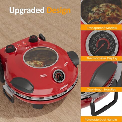 Sunvivi 12‘’Electric Countertop Pizza Oven & Maker - Heats up to 770℉,1200W in Kuwait