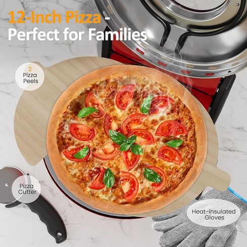 Sunvivi 12‘’Electric Countertop Pizza Oven & Maker - Heats up to 770℉,1200W in Kuwait