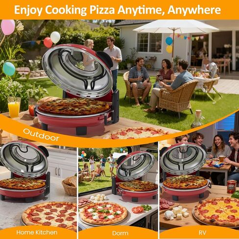 Sunvivi 12‘’Electric Countertop Pizza Oven & Maker - Heats up to 770℉,1200W in Kuwait