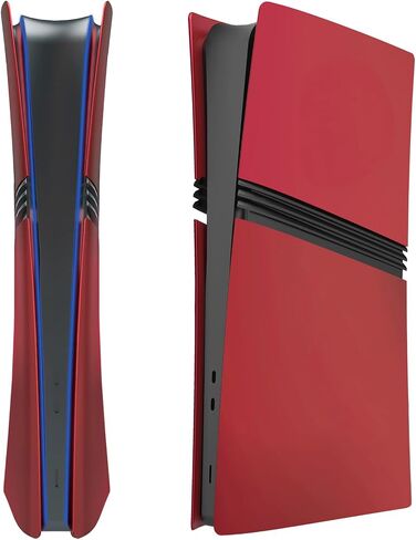 Faceplate for PS5 Pro Digital Edition, PS5 Pro Cover Face Plates ABS Hard Shockproof Anti-Scratch Dustproof Protective Skin Shell Accessories for PlayStation 5 Pro Console Digital -Red in Kuwait