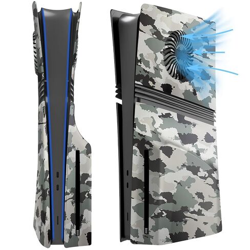 Cover Plates for PS5 Pro Disc Edition with Cooling Vent, PS5 Pro Faceplate ABS Hard Shockproof Anti-Scratch Dustproof Protective Plates, Replacement Side Shell Skin Case for PlayStation 5 Pro Console in Kuwait