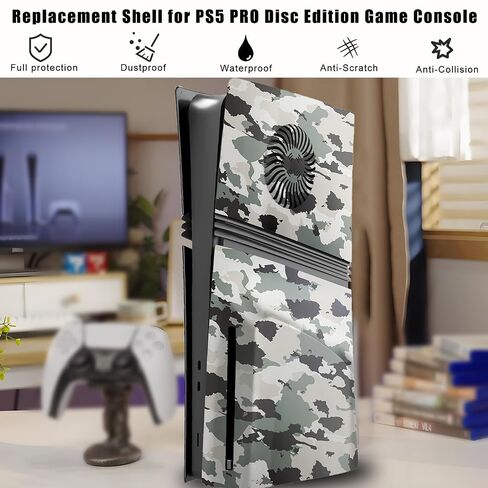 Cover Plates for PS5 Pro Disc Edition with Cooling Vent, PS5 Pro Faceplate ABS Hard Shockproof Anti-Scratch Dustproof Protective Plates, Replacement Side Shell Skin Case for PlayStation 5 Pro Console in Kuwait