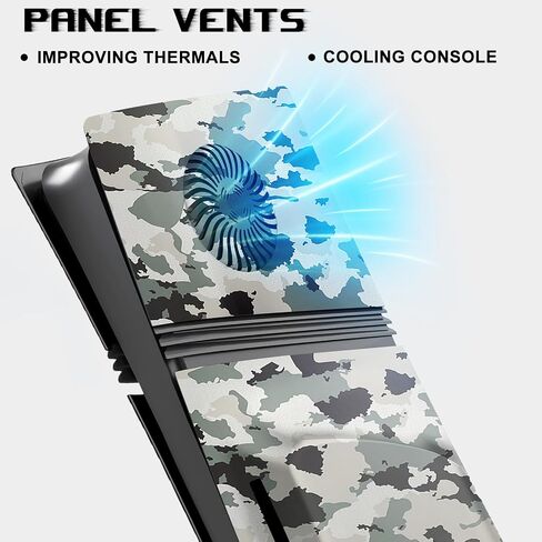 Cover Plates for PS5 Pro Disc Edition with Cooling Vent, PS5 Pro Faceplate ABS Hard Shockproof Anti-Scratch Dustproof Protective Plates, Replacement Side Shell Skin Case for PlayStation 5 Pro Console in Kuwait