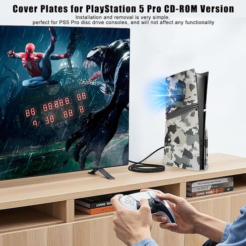 Cover Plates for PS5 Pro Disc Edition with Cooling Vent, PS5 Pro Faceplate ABS Hard Shockproof Anti-Scratch Dustproof Protective Plates, Replacement Side Shell Skin Case for PlayStation 5 Pro Console in Kuwait