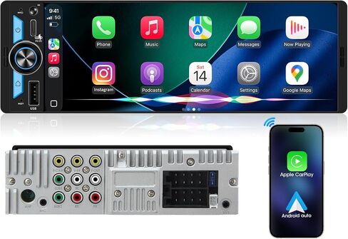 Single Din CarPlay Stereo Receiver: Wireless Android Auto Touchscreen Radio in Kuwait