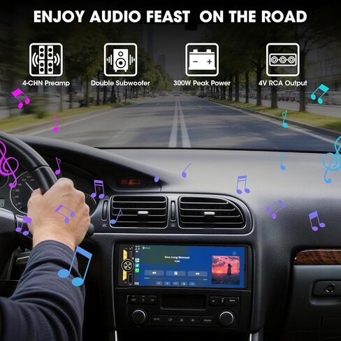 Single Din CarPlay Stereo Receiver: Wireless Android Auto Touchscreen Radio in Kuwait