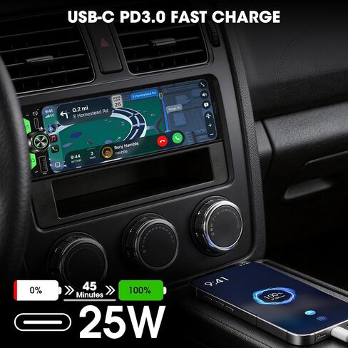 Single Din CarPlay Stereo Receiver: Wireless Android Auto Touchscreen Radio in Kuwait