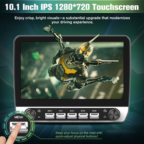 Car Radio Stereo Upgrade for Dodge RAM 1500/2500/3500 2013-2018, Android Head Unit with 10.1 Inch Touch Screen/Backup Camera/Wireless CarPlay & Android Auto/Mirroring/Wi-Fi/Bluetooth/SWC/FM/AM in Kuwait