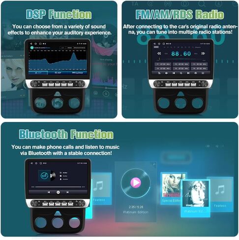 Car Radio Stereo Upgrade for Dodge RAM 1500/2500/3500 2013-2018, Android Head Unit with 10.1 Inch Touch Screen/Backup Camera/Wireless CarPlay & Android Auto/Mirroring/Wi-Fi/Bluetooth/SWC/FM/AM in Kuwait