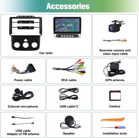 Car Radio Stereo Upgrade for Dodge RAM 1500/2500/3500 2013-2018, Android Head Unit with 10.1 Inch Touch Screen/Backup Camera/Wireless CarPlay & Android Auto/Mirroring/Wi-Fi/Bluetooth/SWC/FM/AM in Kuwait