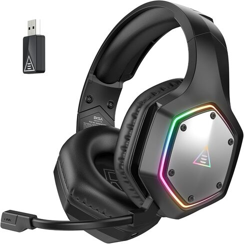 EKSA Wireless Gaming Headset for PC, PS5,PS4, Switch, Gaming Headphone with ENC Noise Cancelling Microphone, 7.1 Surround Sound, USB Computer Headset, 50mm Driver, 36H Battery, RGB Light in Kuwait