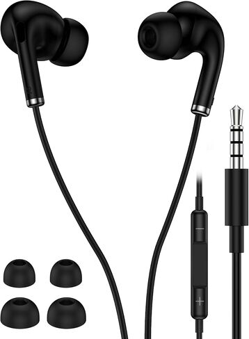 3.5mm Aux Jack Earbuds, Wired Over Ear Buds with Microphone, in-Ear Headphones for Apple iPhone ipad EarPods for Computer Laptop Gaming Devices, Stereo Bass Earphones for MP3 PC Air Pods Samsung in Kuwait