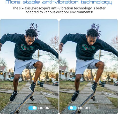 Apexcam K20 Action Camera 4K EIS Sports Camera 66FT Body Waterproof Camera Underwater Mini Action Cam, Touch Screen Helmet Camcorder WiFi with 64GB Card, 8XZoom, 2X1350mAh Batteries, Mount Kits in Kuwait