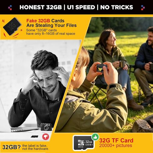 Mini Camera Keychain with 32GB Card: 1080P Retro Keychain Camera 1.47'' in Kuwait