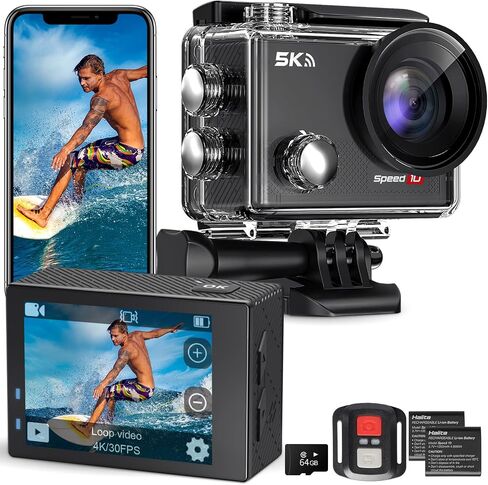 4K Action Camera with 64GB Card 30MP EIS WiFi 131FT Waterproof in Kuwait