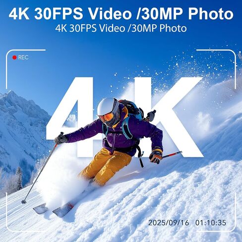 4K Action Camera with 64GB Card 30MP EIS WiFi 131FT Waterproof in Kuwait