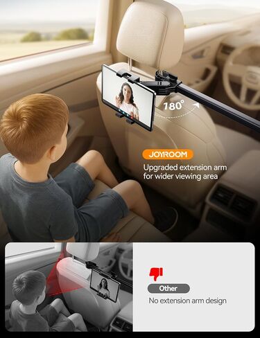 JOYROOM Car Tablet Holder Mount, [Extension Arm] ipad Headrest Stand for Back Seat, Tablet Car Mount for iPad Pro, Air, Mini, Galaxy Tab, Kindle Fire HD, Switch OLED, 4.7-13" Devices in Kuwait