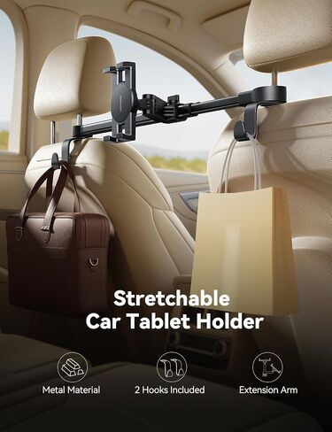JOYROOM Car Tablet Holder Mount, [Extension Arm] ipad Headrest Stand for Back Seat, Tablet Car Mount for iPad Pro, Air, Mini, Galaxy Tab, Kindle Fire HD, Switch OLED, 4.7-13" Devices in Kuwait