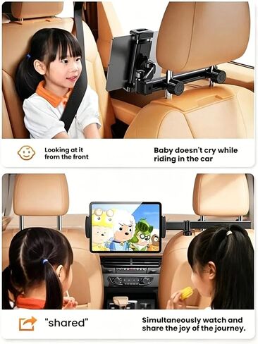 Chapter Seven Car Headrest Tablet Holder,[Lockable 3 in 1 Extension Arm & 360° Rotation],Tablet Mount for Car Backseat,Gifts Road Trip Essentials for Kids,for 4.7-13" Devices in Kuwait